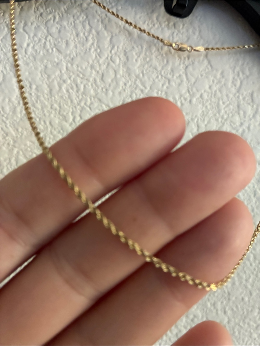 14K Gold Twist Rope Necklace 18” long vintage old - Picture 3 of 4
